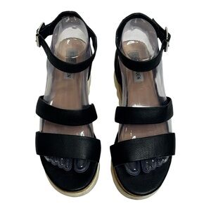 Steve Madden Black Minimalist Sandals with Platform